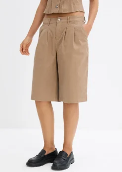 Bermuda long en toile de coton extensible