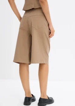 Bermuda long en toile de coton extensible