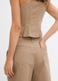 Bermuda long en toile de coton extensible