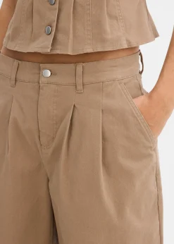 Bermuda long en toile de coton extensible