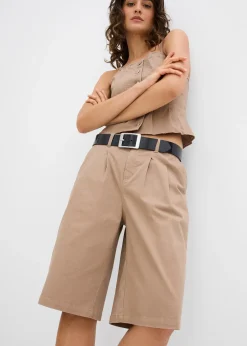 Bermuda long en toile de coton extensible