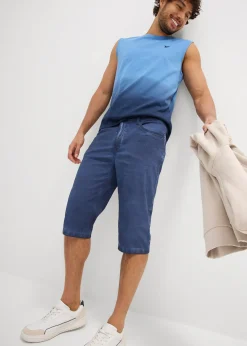 Bermuda long en toile délavée, regular