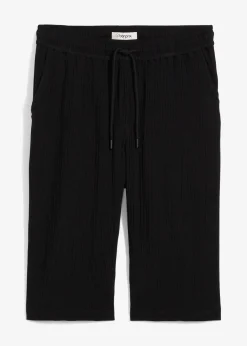 Bermuda long et ample en gaze de coton