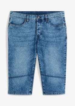 Bermuda long et léger en jean extensible, Regular
