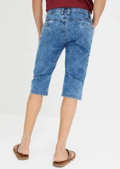Bermuda long et léger en jean extensible, Regular