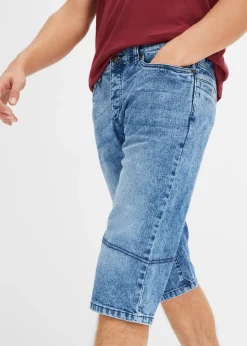 Bermuda long et léger en jean extensible, Regular