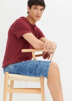 Bermuda long et léger en jean extensible, Regular