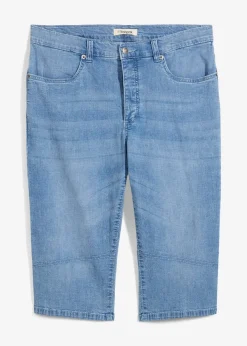 Bermuda long et léger en jean extensible, Regular