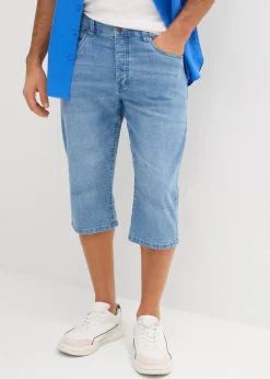 Bermuda long et léger en jean extensible, Regular