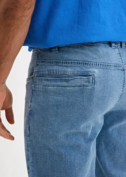 Bermuda long et léger en jean extensible, Regular