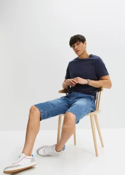 Bermuda long et léger en jean taille extensible, loose