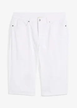 Bermuda long et léger en jean extensible, Regular