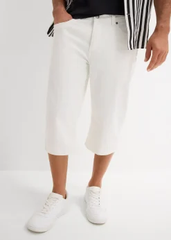 Bermuda long et léger en jean extensible, Regular