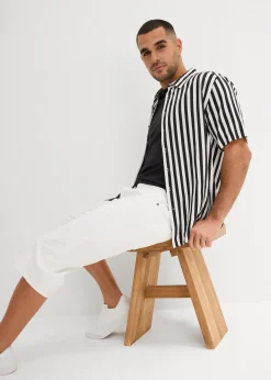 Bermuda long et léger en jean extensible, Regular