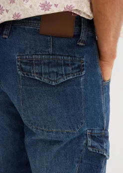 Bermuda long poches cargo en denim léger, coupe loose