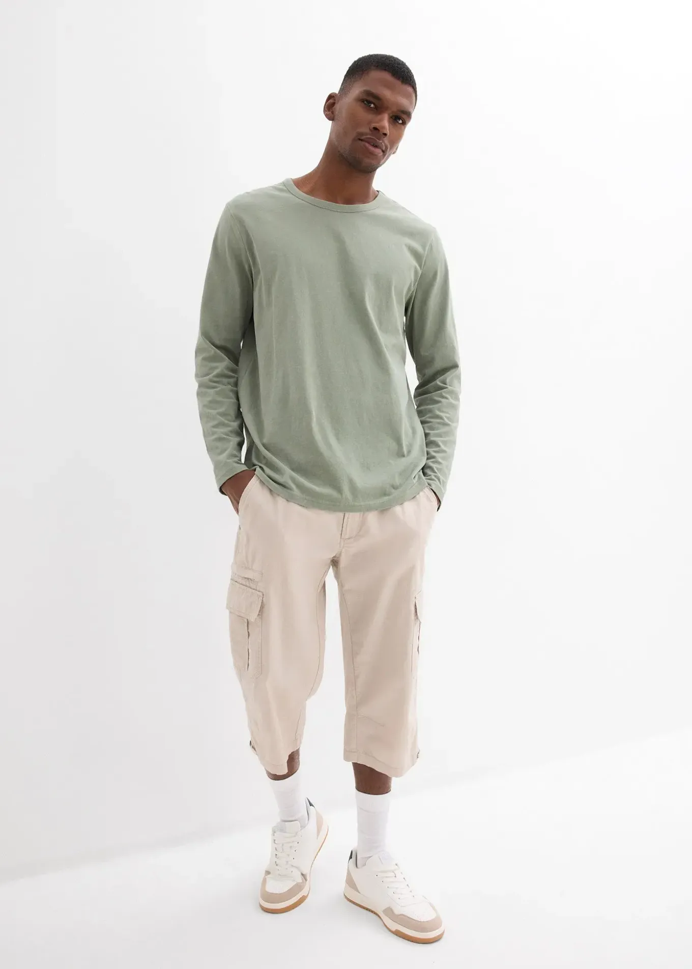 Bermuda long poches cargo regular 100% coton