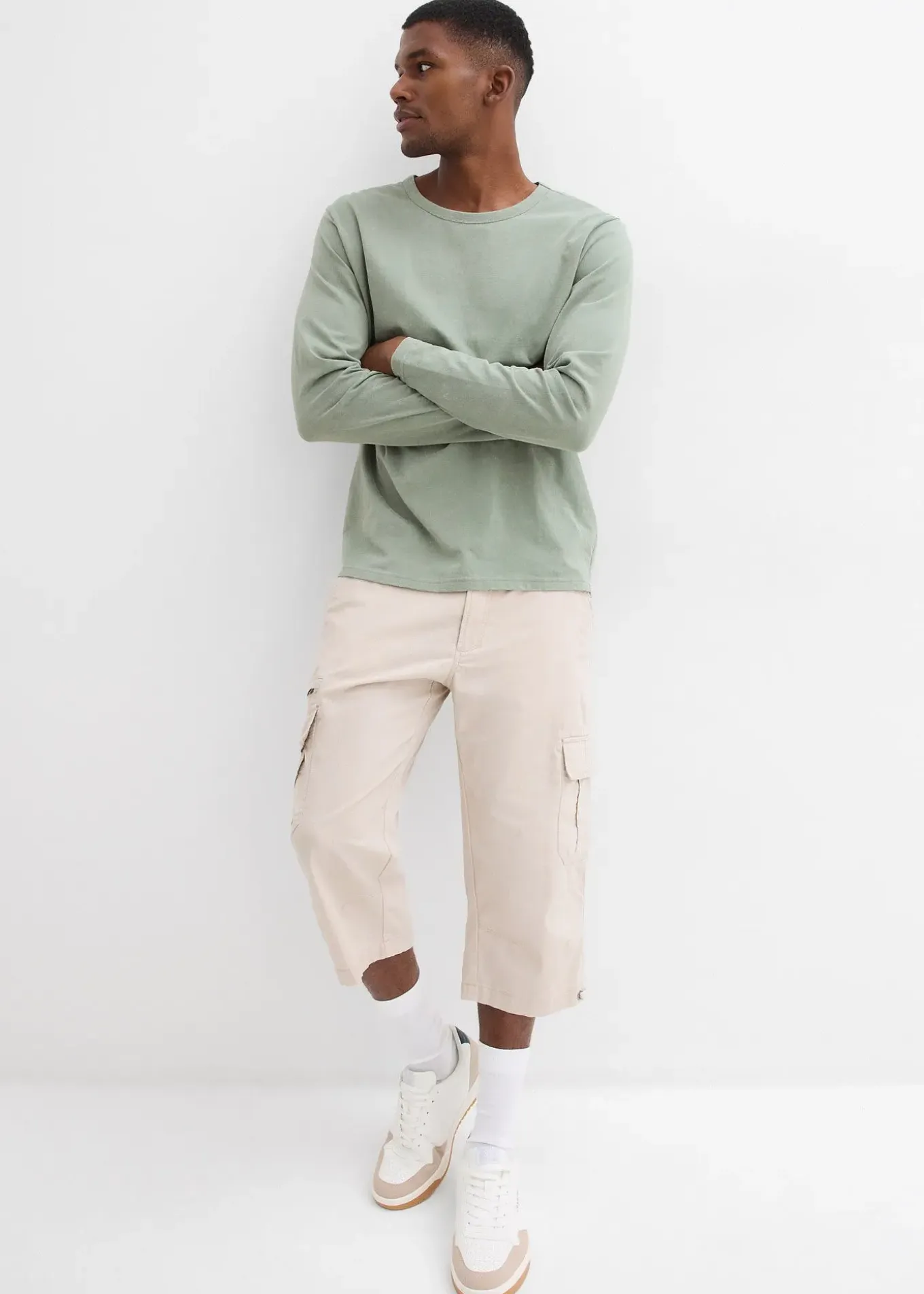 Bermuda long poches cargo regular 100% coton