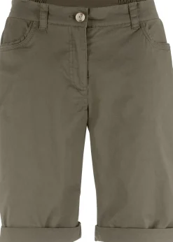 Bermuda paper touch en coton à taille confortable