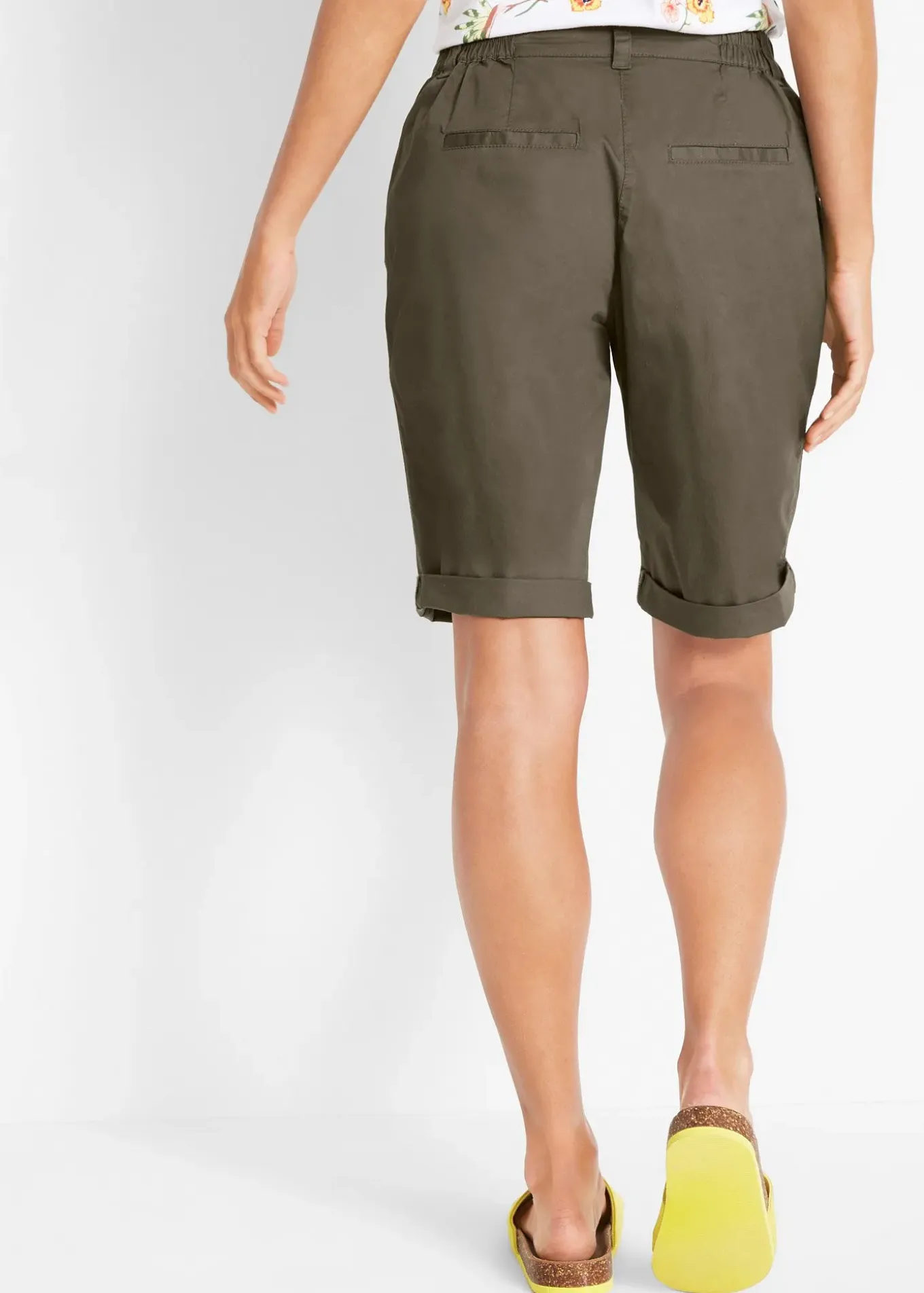 Bermuda paper touch en coton à taille confortable