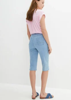 Bermuda slim en jean, taille haute