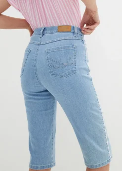 Bermuda slim en jean, taille haute
