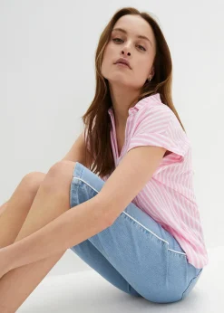 Bermuda slim en jean, taille haute