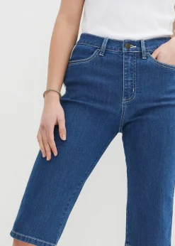 Bermuda slim en jean, taille haute