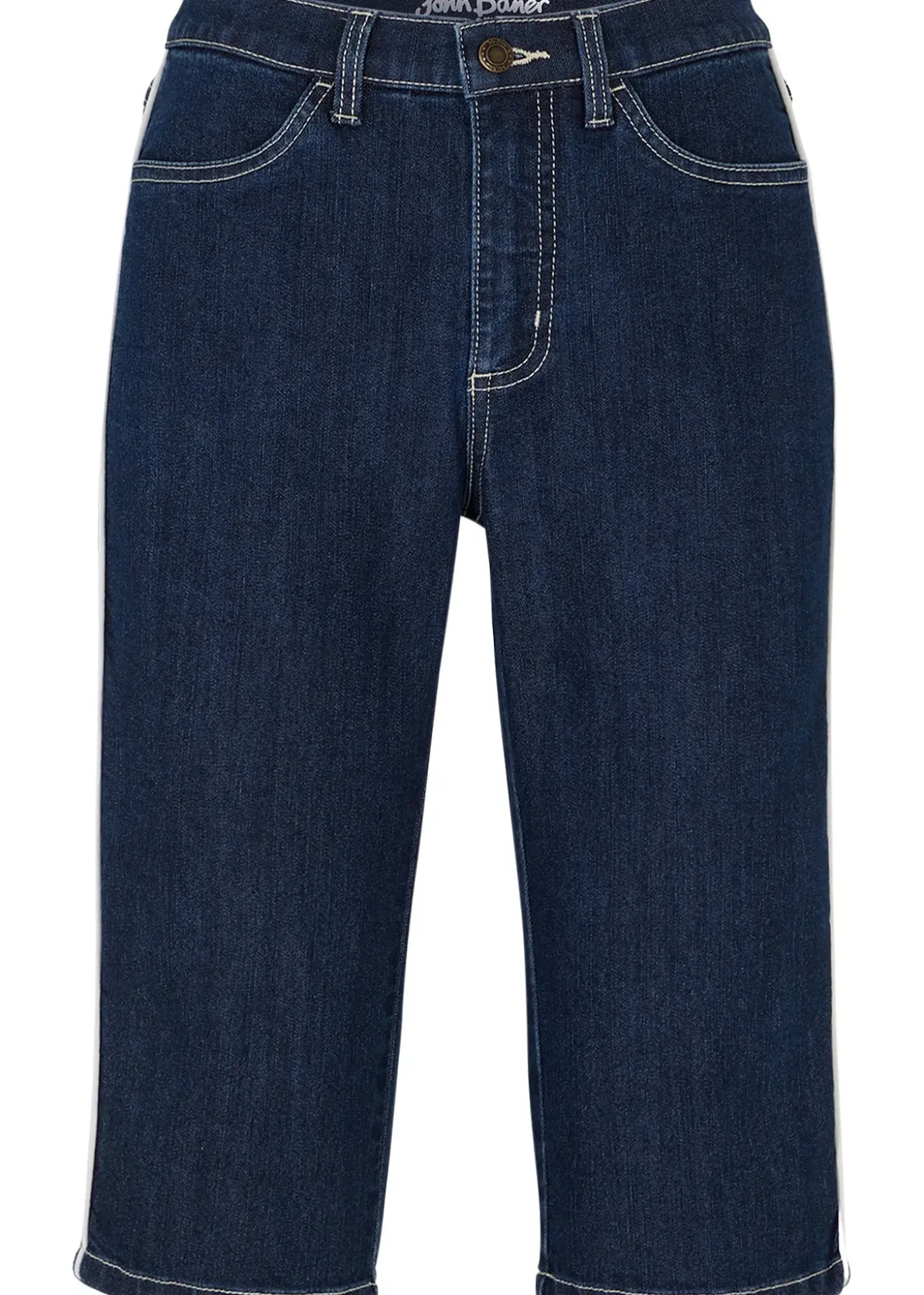Bermuda slim en jean, taille haute