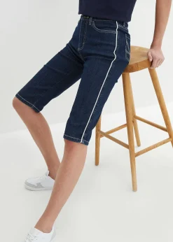 Bermuda slim en jean, taille haute