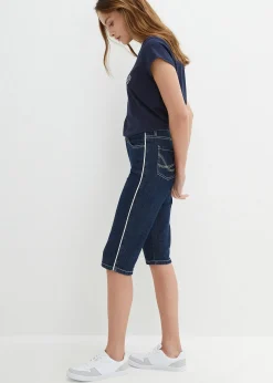 Bermuda slim en jean, taille haute