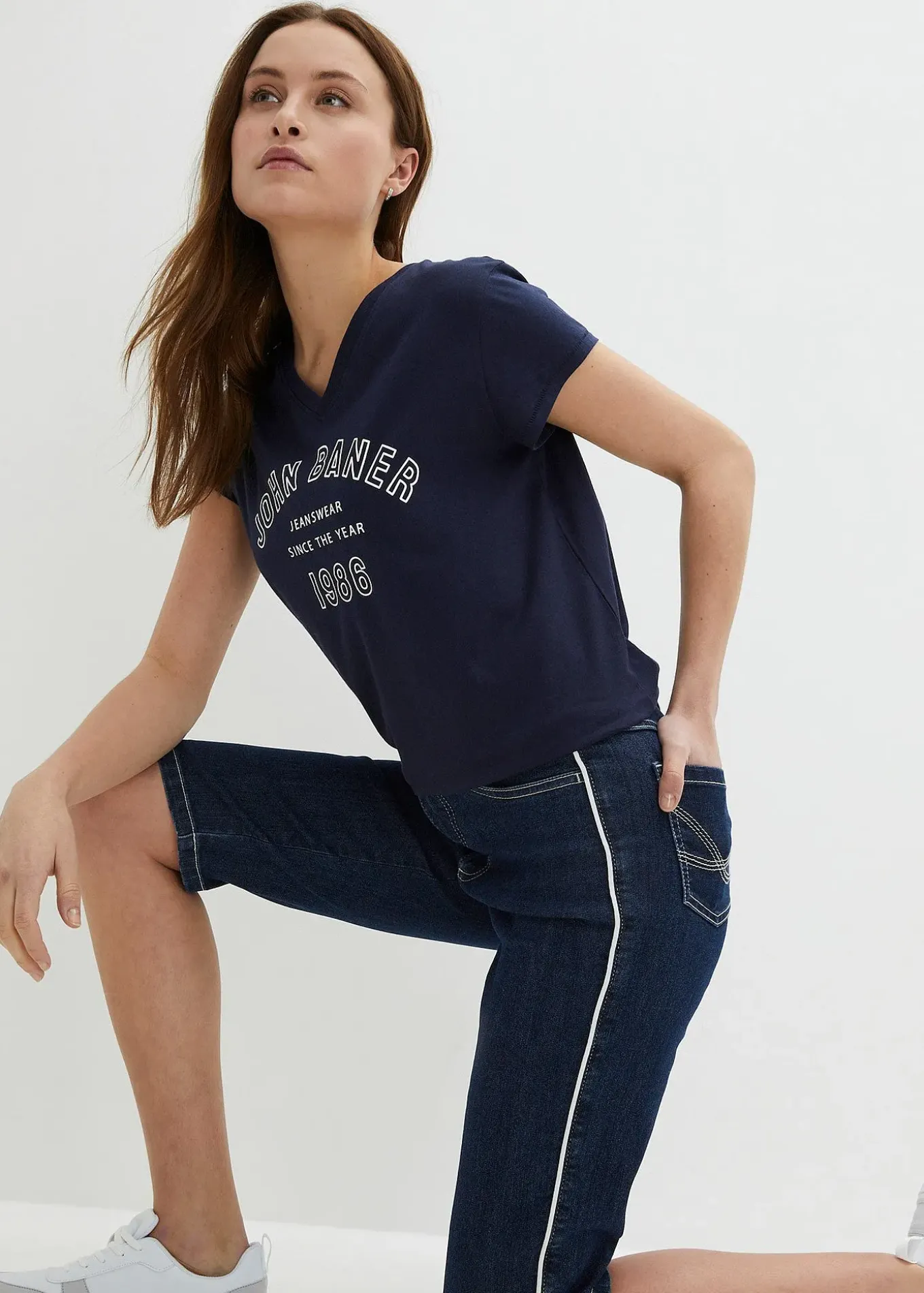 Bermuda slim en jean, taille haute