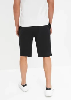 Bermuda sweat à bordures ouvertes en coton, Loose Fit