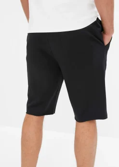 Bermuda sweat à bordures ouvertes en coton, Loose Fit