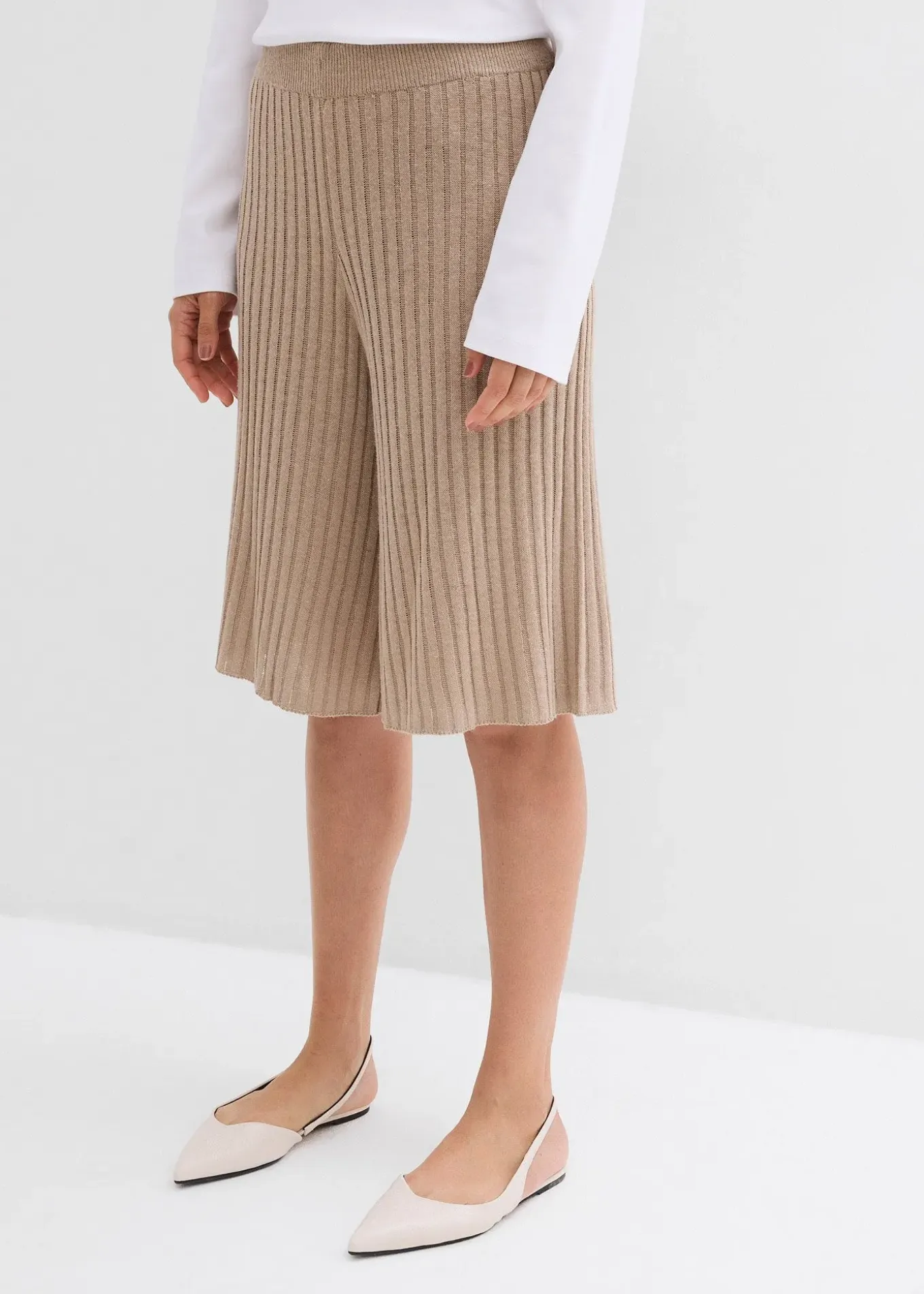 Bermuda taille haute en maille de viscose mélangée