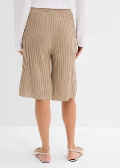 Bermuda taille haute en maille de viscose mélangée