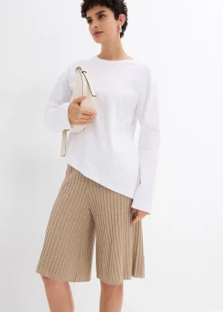 Bermuda taille haute en maille de viscose mélangée