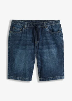 Bermuda taille élastiquée en denim léger, slim