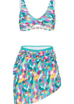 Bikini et jupe paréo (ens. 3 pces)