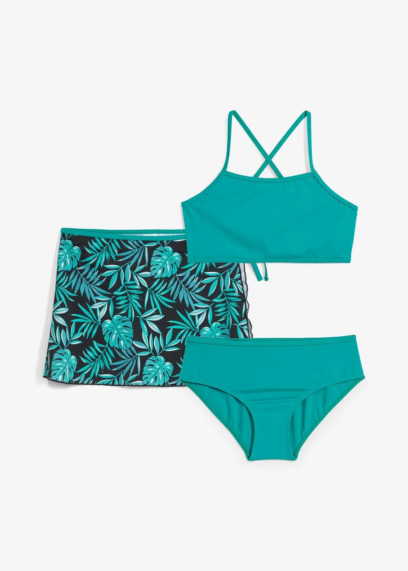 Bikini et jupette de bain (ens. 3 pces)