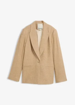 Blazer à motif chevrons, laine majoritaire