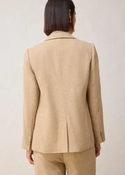 Blazer à motif chevrons, laine majoritaire