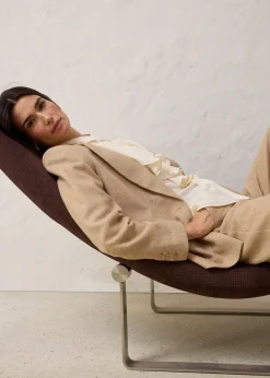 Blazer à motif chevrons, laine majoritaire