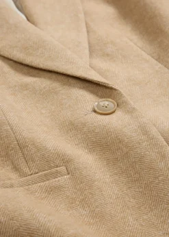 Blazer à motif chevrons, laine majoritaire