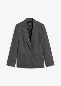 Blazer à motif chevrons, laine majoritaire