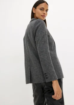 Blazer à motif chevrons, laine majoritaire