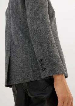 Blazer à motif chevrons, laine majoritaire