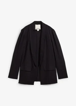 Blazer ample en mélange lin-viscose
