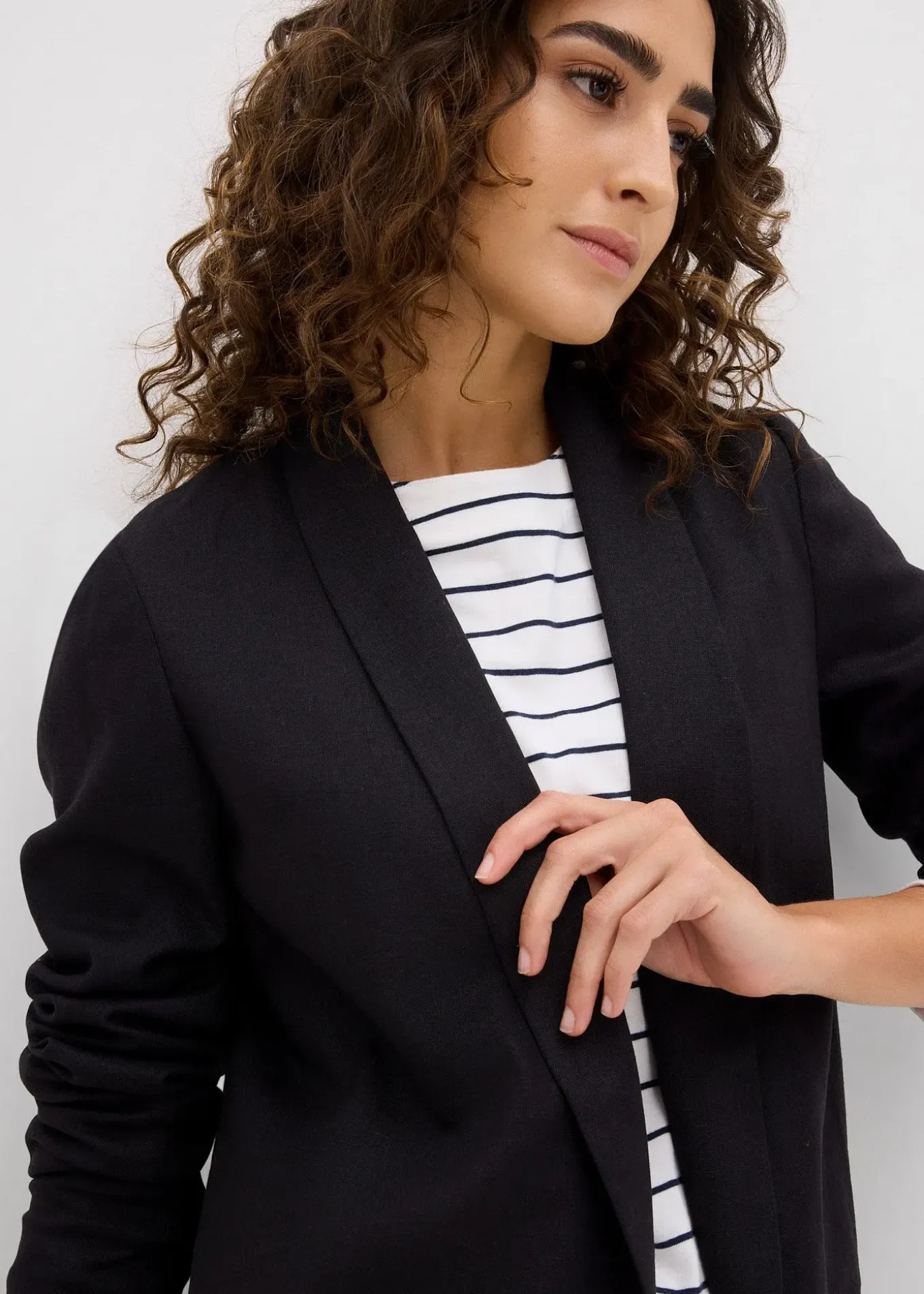 Blazer ample en mélange lin-viscose