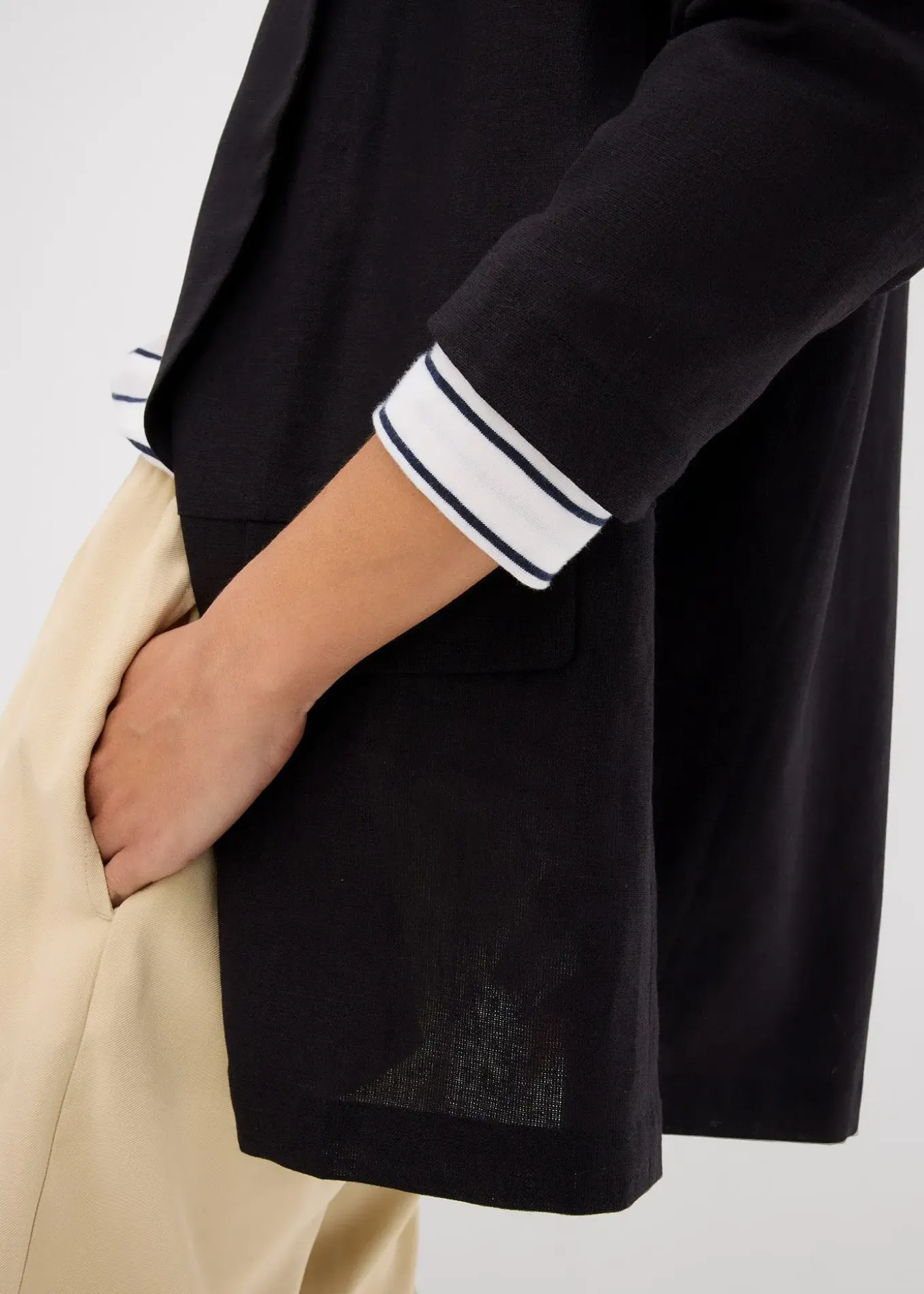 Blazer ample en mélange lin-viscose