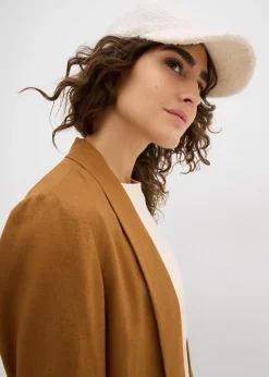 Blazer ample en mélange lin-viscose